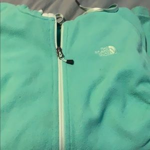 The north face hooded zipper front fleece jacket